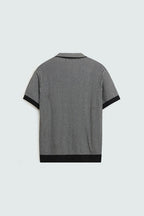 Striped Knit Polo Shirt